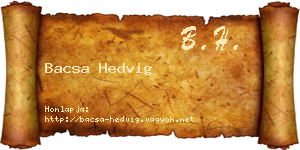 Bacsa Hedvig névjegykártya